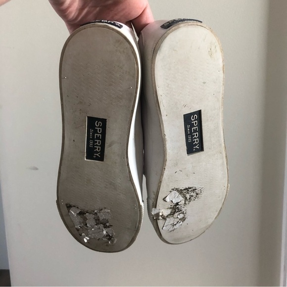 Sperry Seacoast White Leather Slip On Boat Shoes 6 - Picture 6 of 6